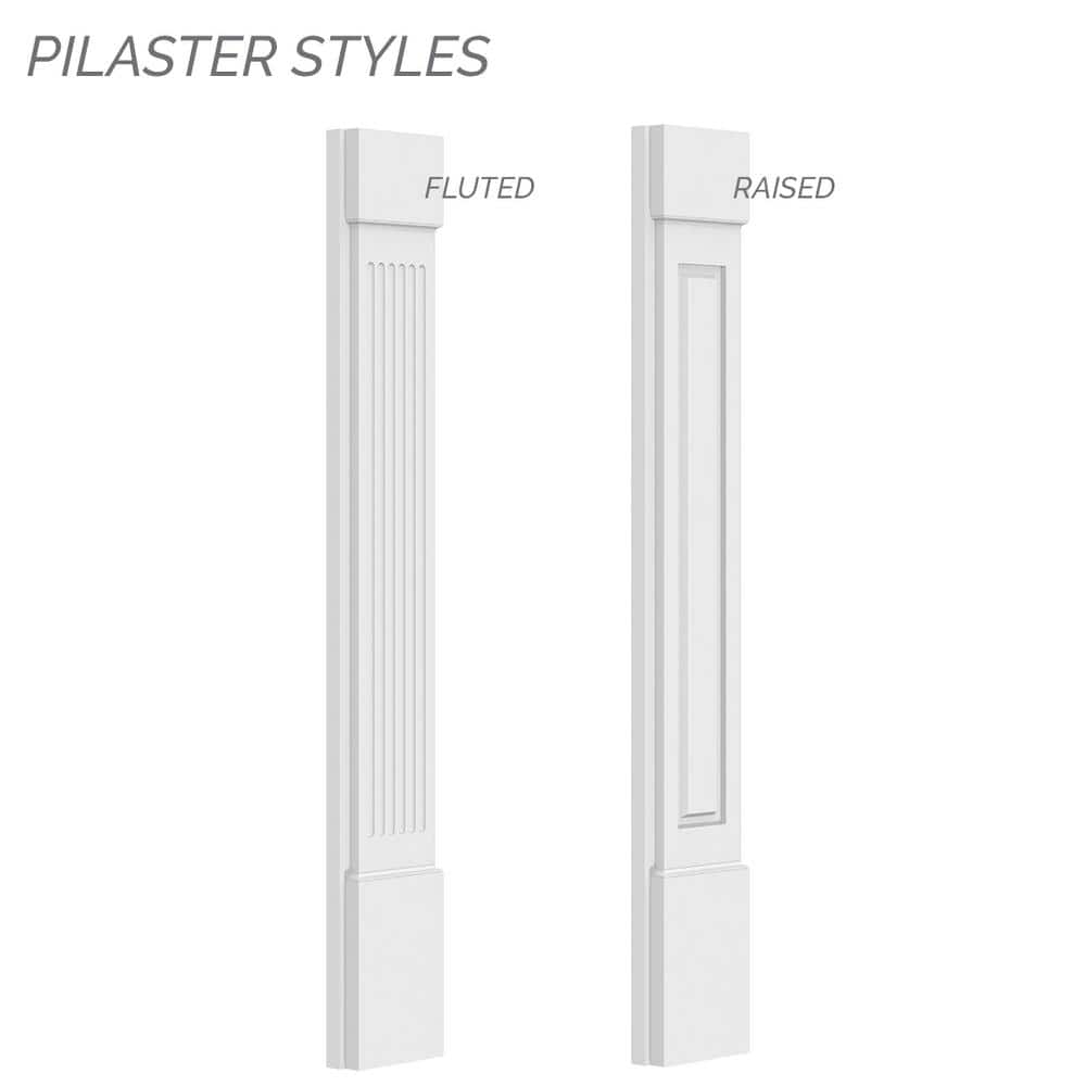 Ekena Millwork 8 in. x 2-3/4 in. x 100 in. Primed Polyurethane Fluted Pilaster Moulding