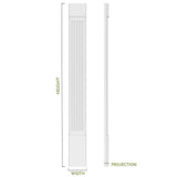 Ekena Millwork 8 in. x 2-3/4 in. x 100 in. Primed Polyurethane Fluted Pilaster Moulding