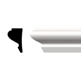 Ekena Millwork 1-1/8 in. x 3/4 in. x 96 in. Base Moulding, PVC (20-Pack)