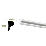 Ekena Millwork 1-1/8 in. x 3/4 in. x 96 in. Base Moulding, PVC (20-Pack)