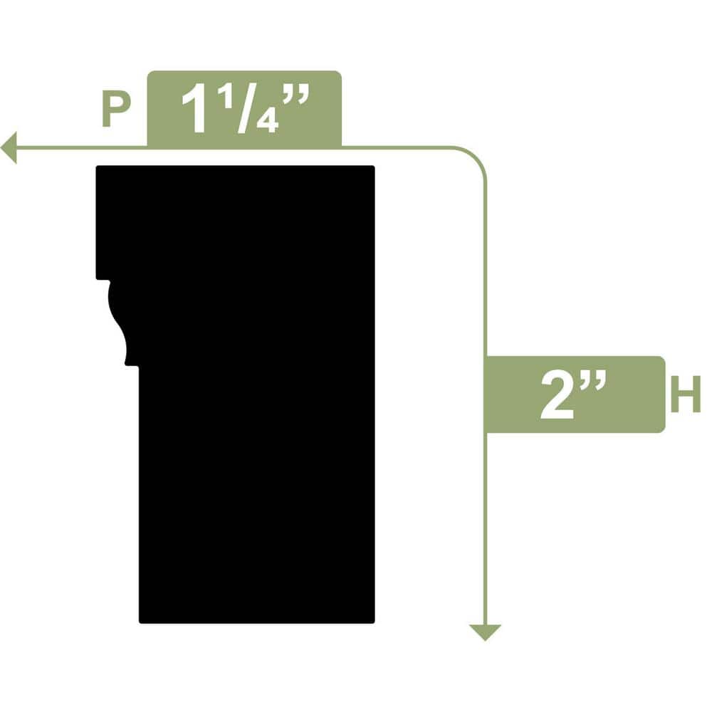 Ekena Millwork 2 in. x 1-1/4 in. x 96 in. Brick Mould, PVC (6-Pack)