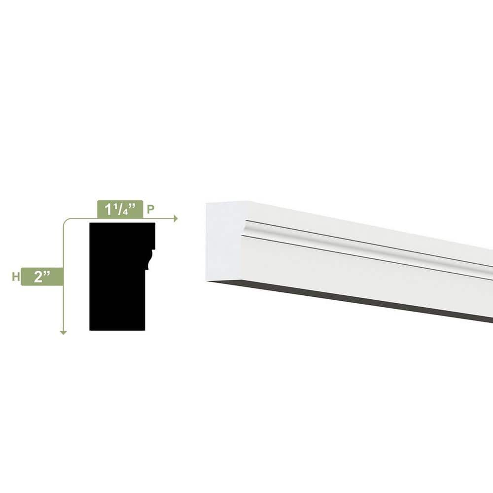 Ekena Millwork 2 in. x 1-1/4 in. x 96 in. Brick Mould, PVC (6-Pack)