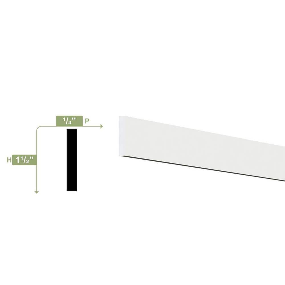 Ekena Millwork 1-1/2 in. x 1/4 in. x 96 in. Lattice Moulding, PVC (12-Pack)