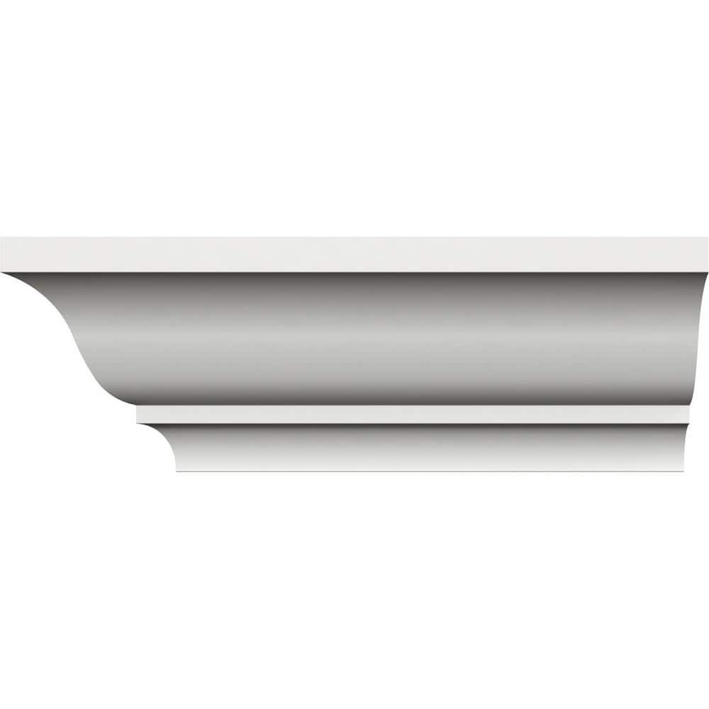 Ekena Millwork 4-1/4 in. x 5-1/4 in. x 96 in. Crown Moulding, PVC (12-Pack)