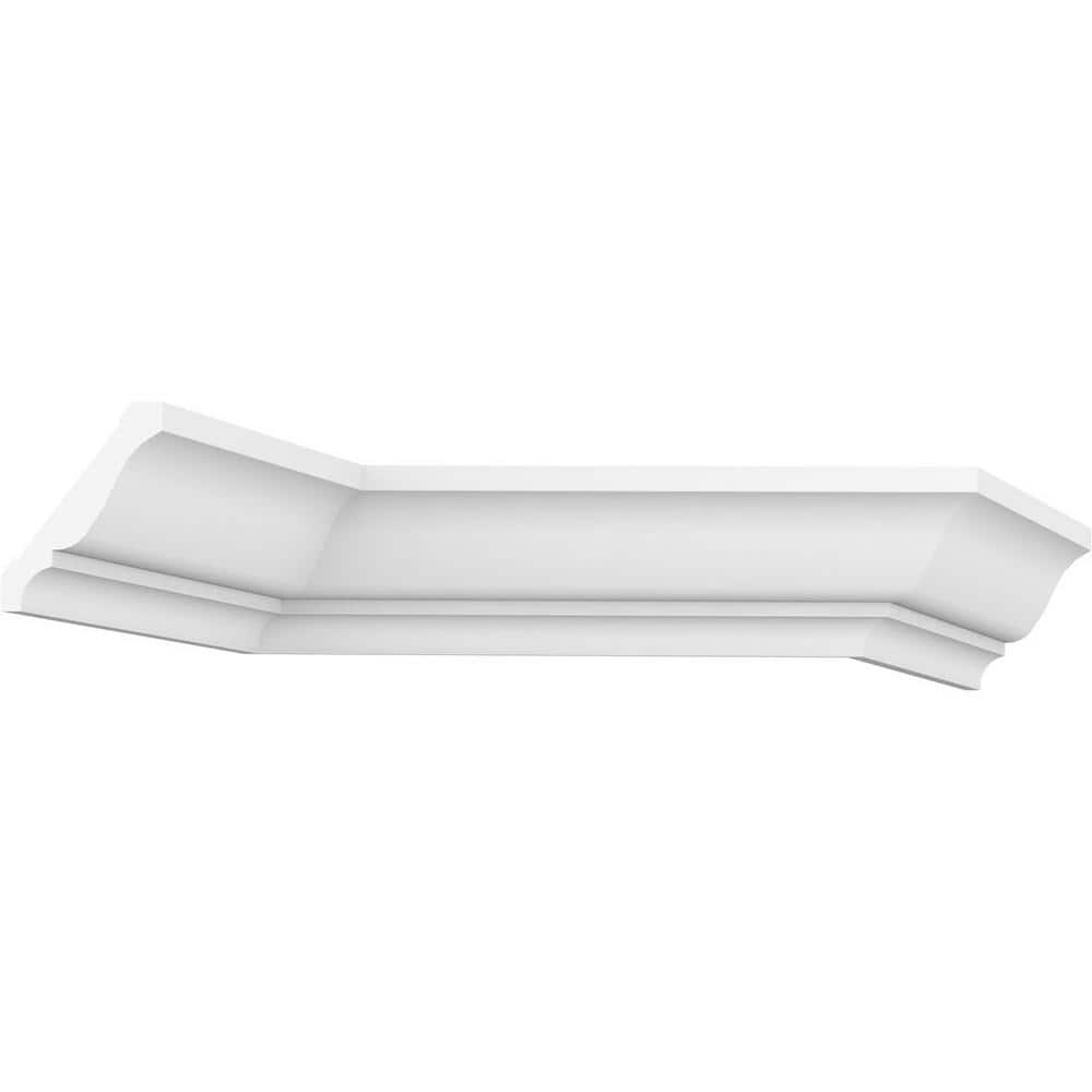 Ekena Millwork 3-5/8 in. x 4-5/8 in. x 96 in. Crown Moulding, PVC (2-Pack)