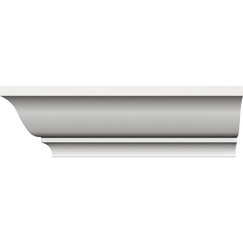 Ekena Millwork 3-5/8 in. x 4-5/8 in. x 96 in. Crown Moulding, PVC (2-Pack)