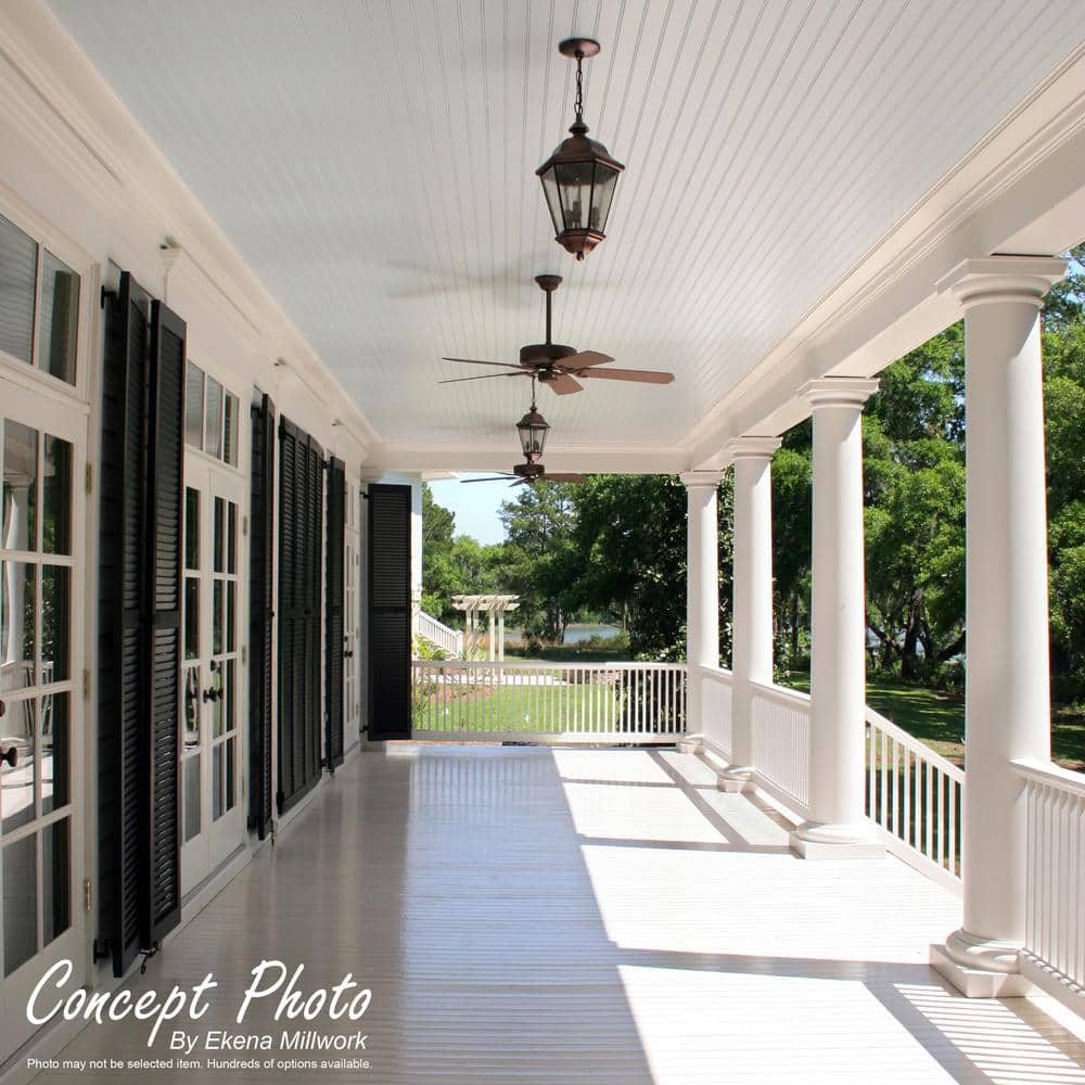 Ekena Millwork 3-5/8 in. x 4-5/8 in. x 96 in. Crown Moulding, PVC (2-Pack)