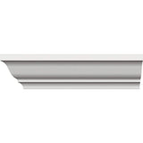 Ekena Millwork 3 in. x 3-5/8 in. x 96 in. Crown Moulding, PVC (6-Pack)