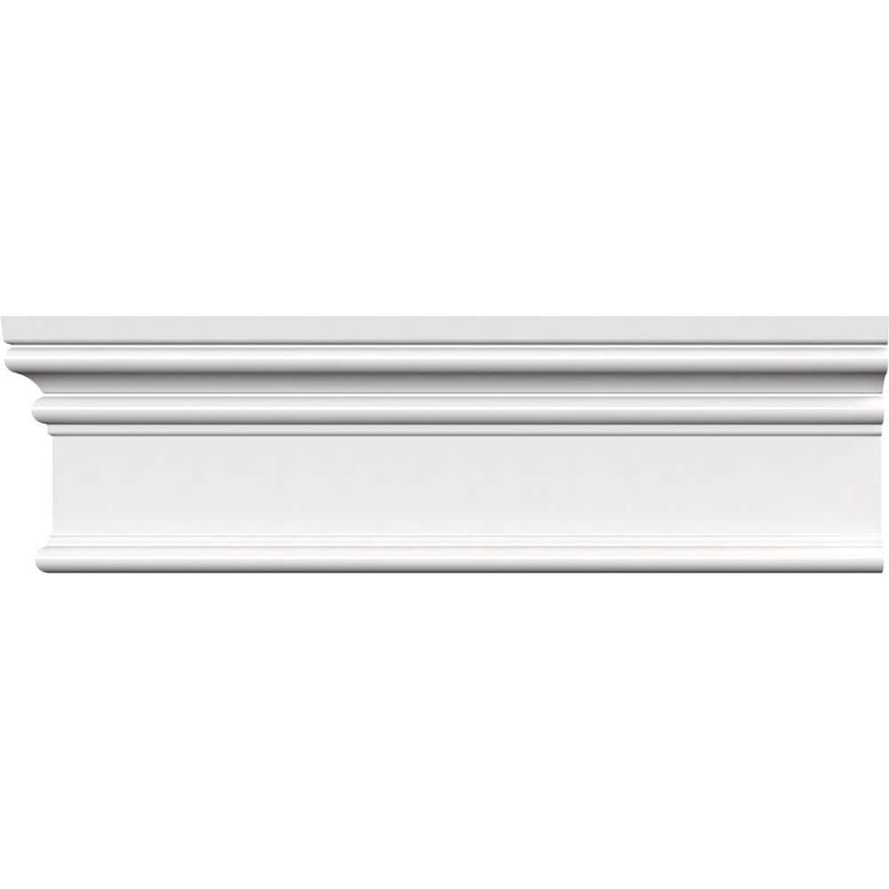 Ekena Millwork 3-1/2 in. x 1 in. x 96 in. RB3 Casing Moulding, PVC (8-Pack)