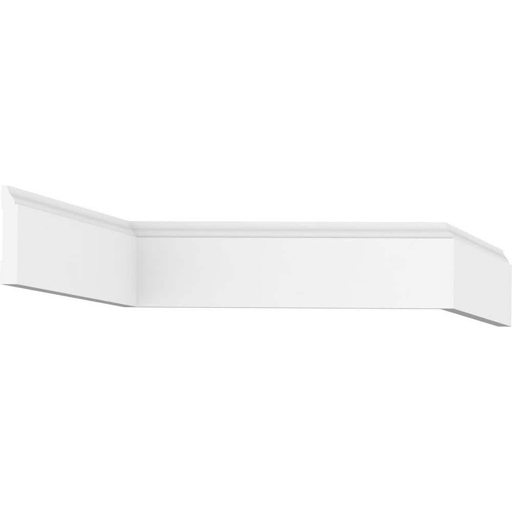 Ekena Millwork 3-1/4 in. x 1/2 in. x 96 in. Base Moulding, PVC (6-Pack)