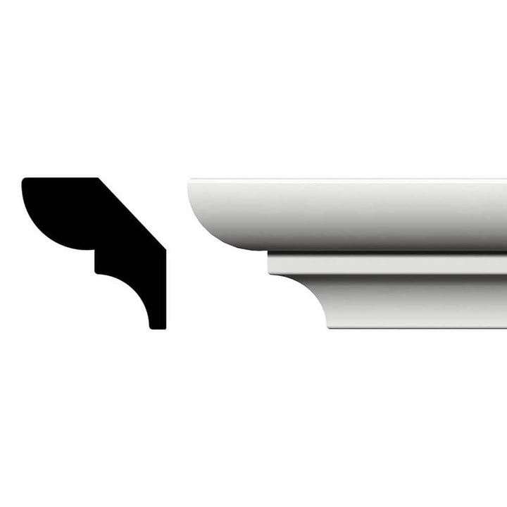 Ekena Millwork 1-1/8 in. x 1/8 in. x 96 in. Bed Moulding, PVC (12-Pack)