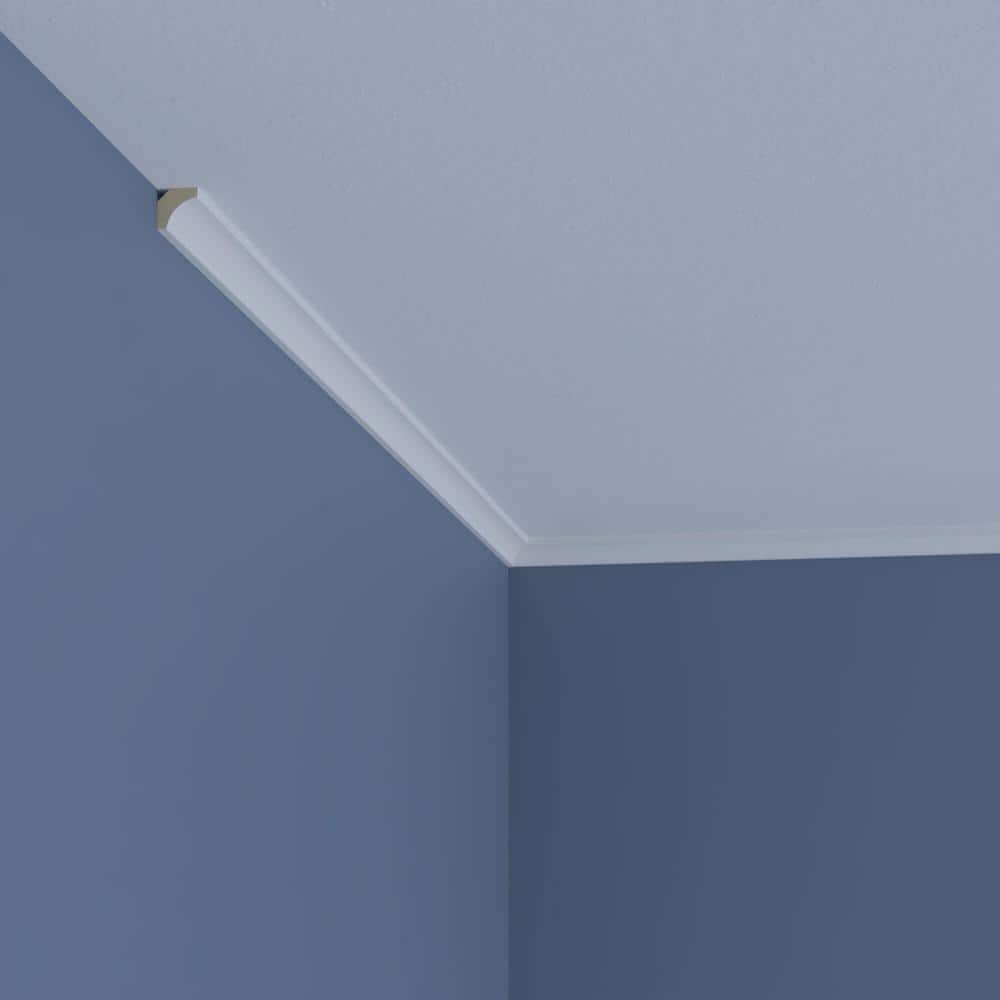 Ekena Millwork Finley 0.625 in. D x 1 in. W x 96 in. L Polyurethane Crown Moulding