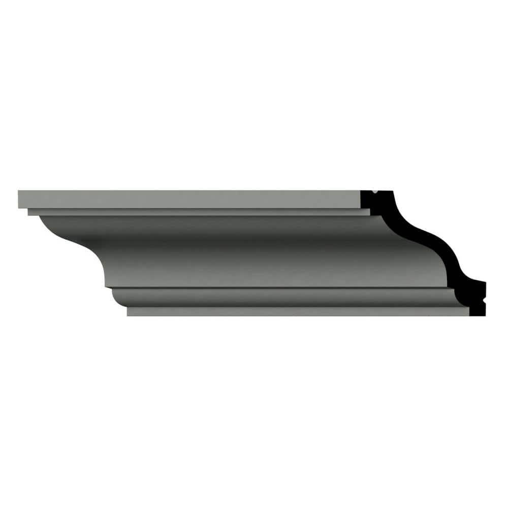 Ekena Millwork Bryan 2.375 in. D x 3.375 in. W x 96 in. L Polyurethane Crown Moulding