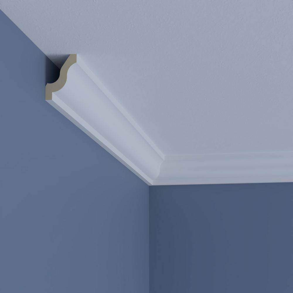 Ekena Millwork Nora 1.625 in. D x 2.875 in. W x 96 in. L Polyurethane Crown Moulding
