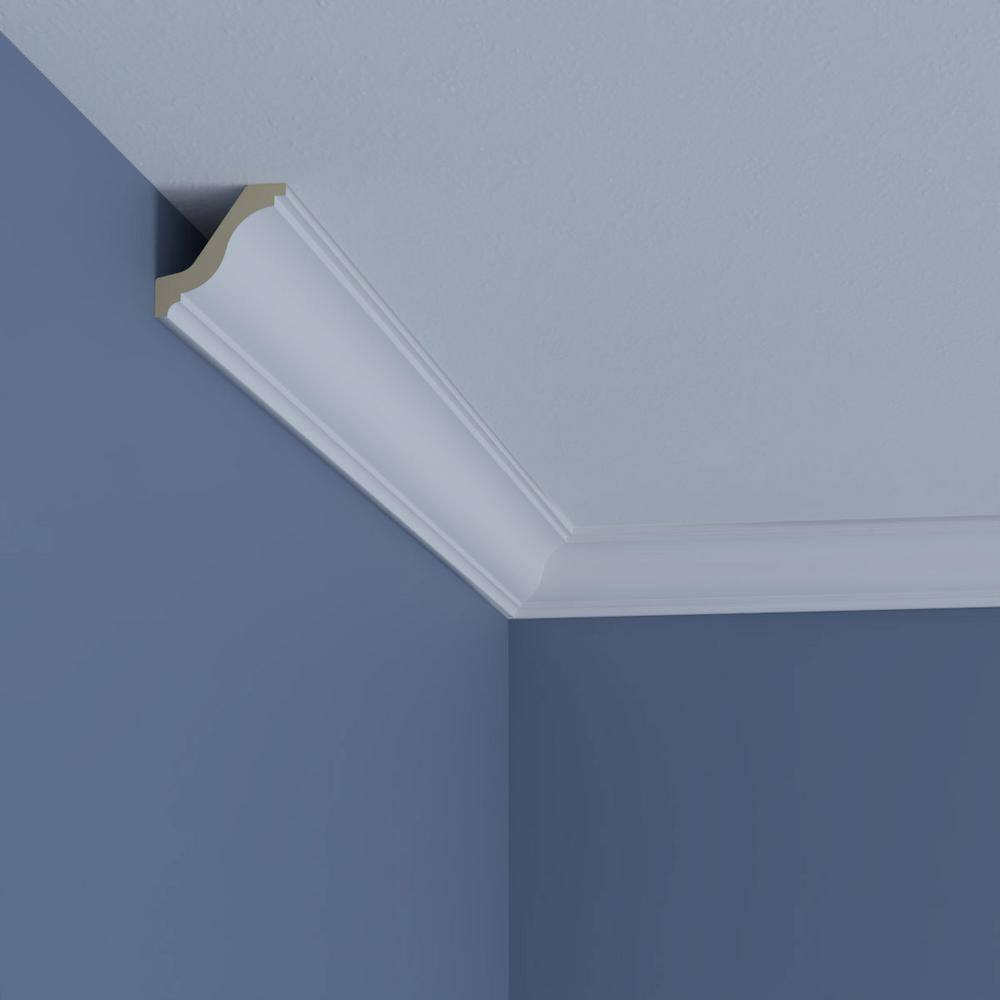 Ekena Millwork Scarlett 2 in. D x 2.75 in. W x 94.5 in. L Polyurethane Crown Moulding