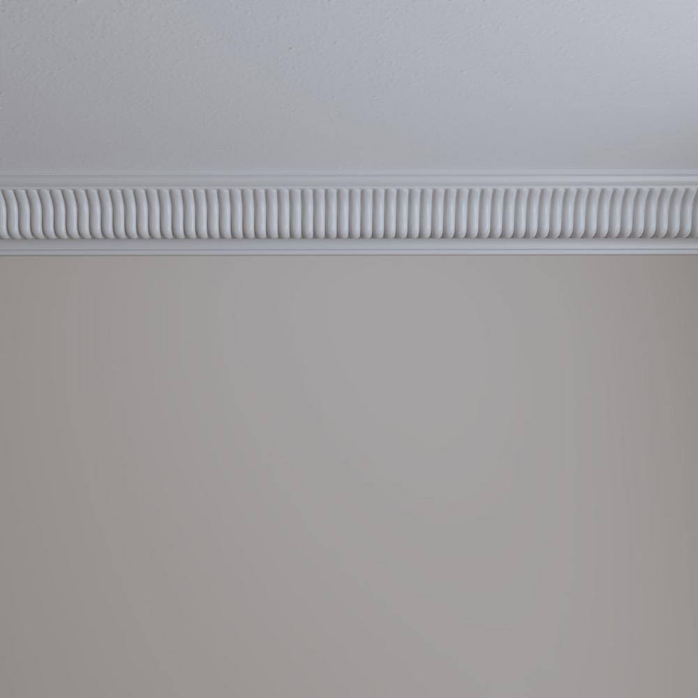 Ekena Millwork 3 in. x 3 in. x 94-1/2 in. Polyurethane Carrillo Crown Moulding