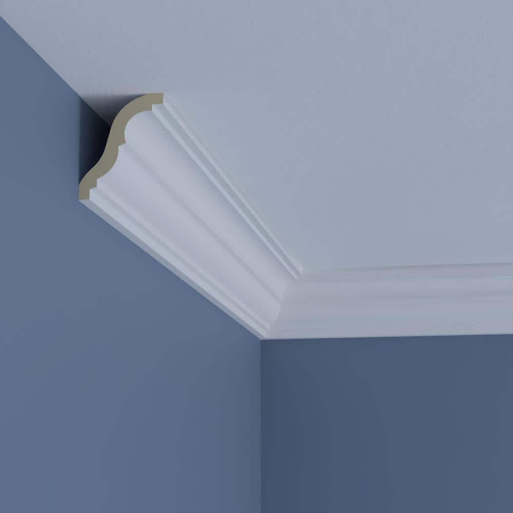 Ekena Millwork Enzo 2.5 in. D x 4 in. W x 96 in. L Polyurethane Crown Moulding