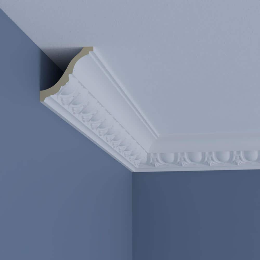 Ekena Millwork Abraham 3.125 in. D x 4.5 in. W x 96 in. L Polyurethane Crown Moulding