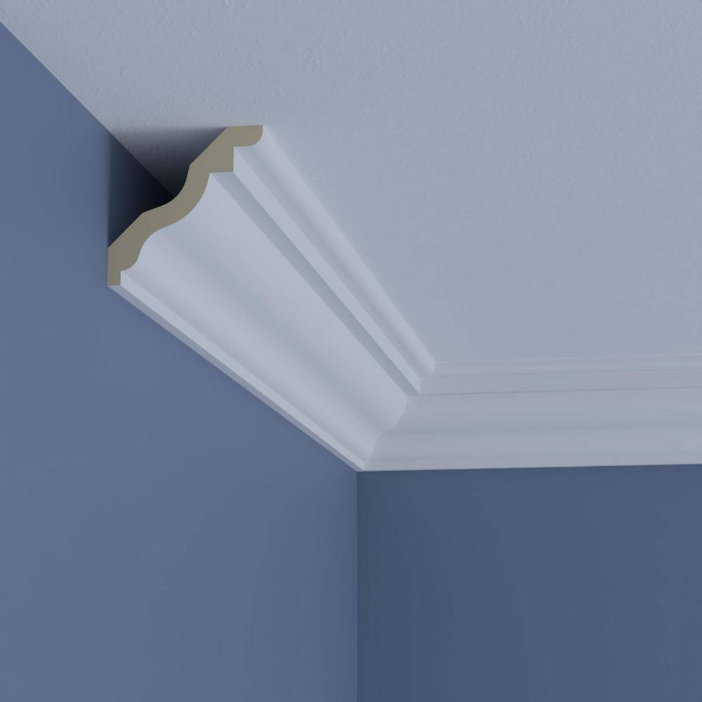 Ekena Millwork Cooper 3.375 in. D x 4.875 in. W x 96 in. L Polyurethane Crown Moulding