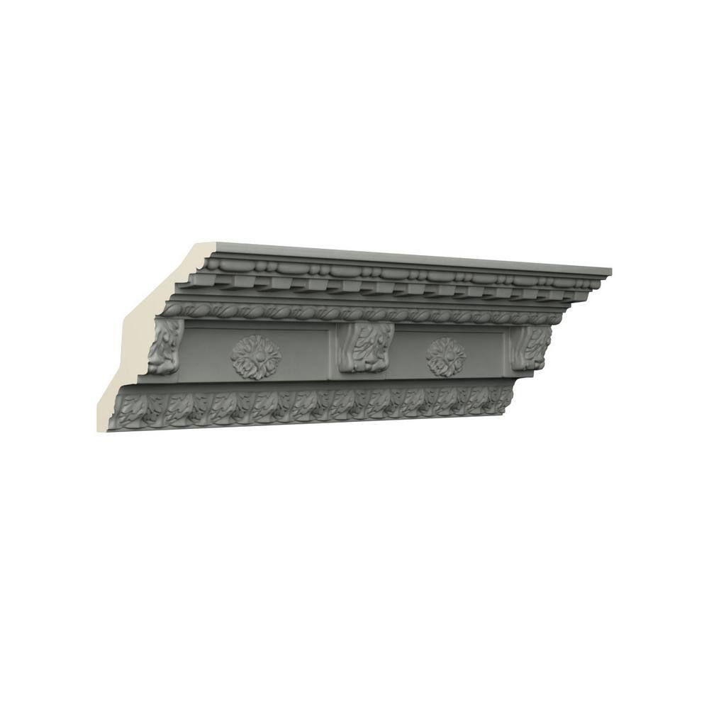 Ekena Millwork Elijah 3.375 in. D x 4.5 in. W x 96 in. L Polyurethane Crown Moulding