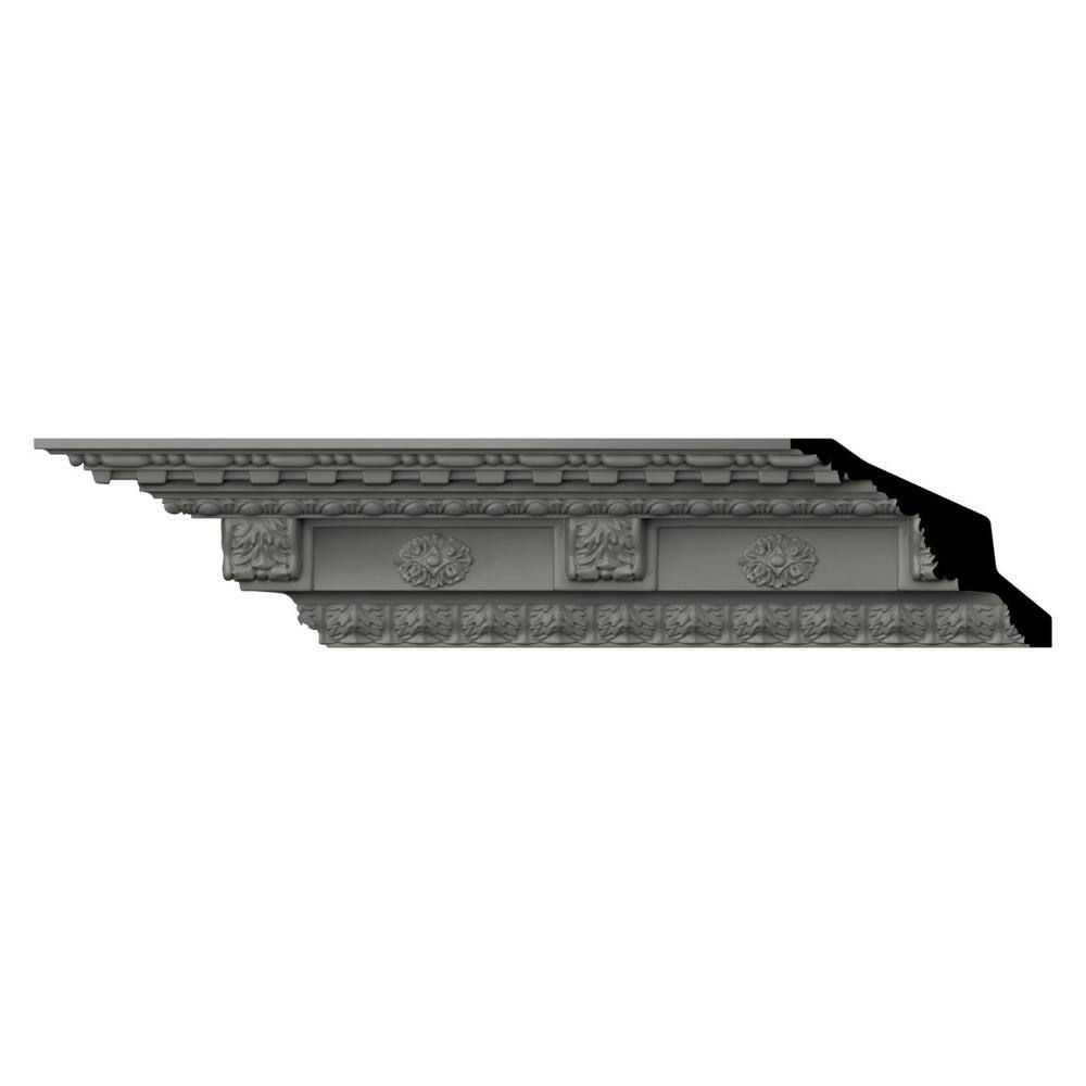Ekena Millwork Elijah 3.375 in. D x 4.5 in. W x 96 in. L Polyurethane Crown Moulding