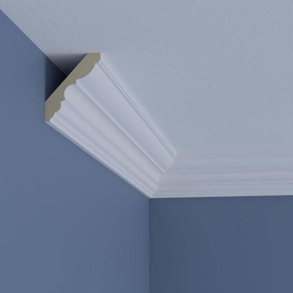Ekena Millwork Shia 2.875 in. D x 4.5 in. W x 94.5 in. L Polyurethane Crown Moulding