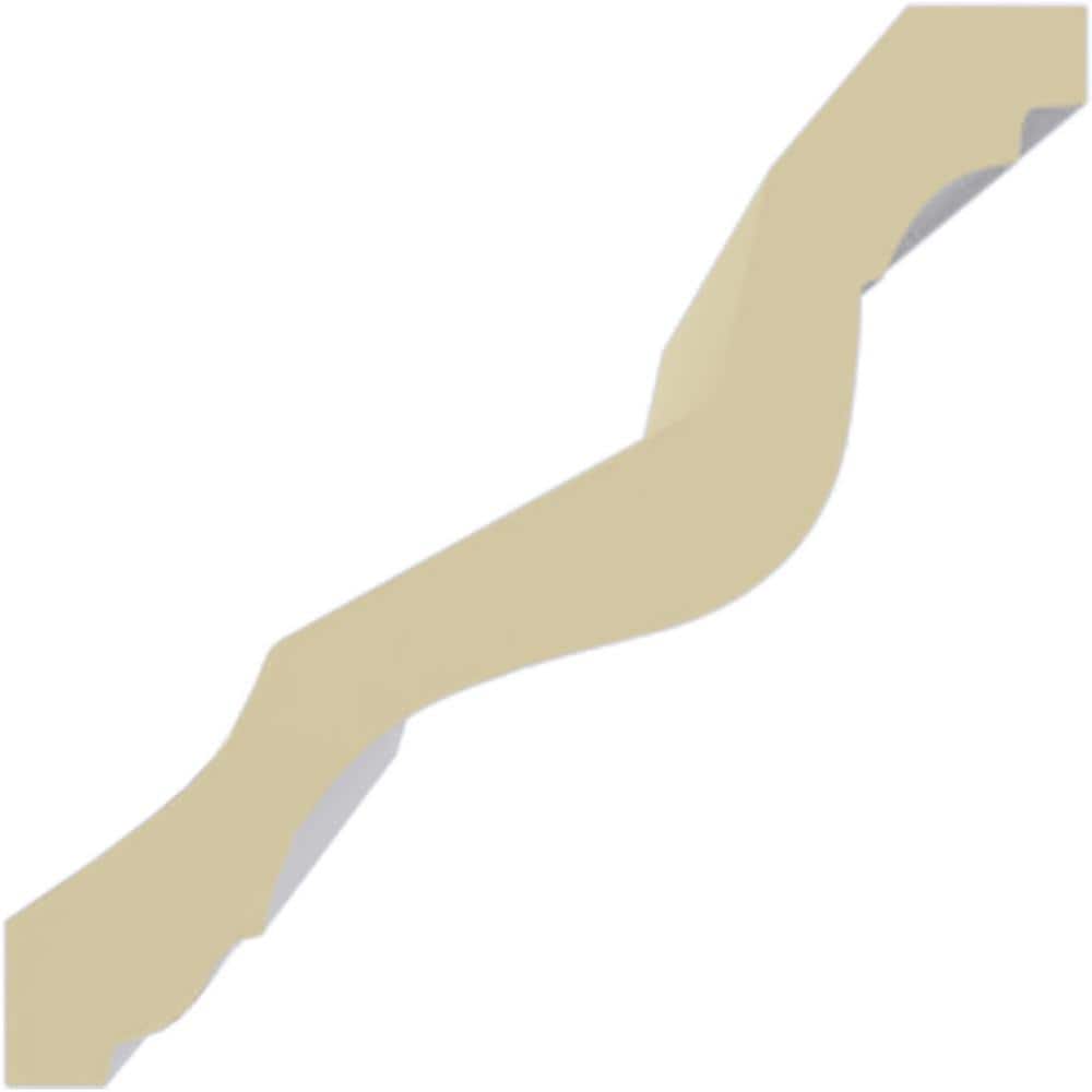 Ekena Millwork 3-3/8 in. x 3-3/8 in. x 94-1/2 in. Polyurethane Linus Crown Moulding