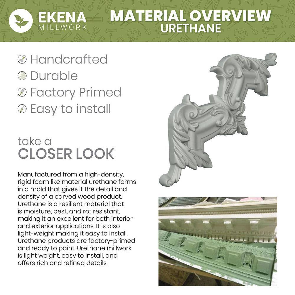 Ekena Millwork Felix 4 in. D x 5.75 in. W x 96 in. L Polyurethane Crown Moulding