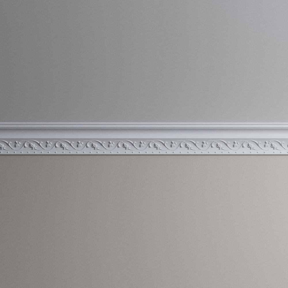 Ekena Millwork Frisco 4 in. D x 5.5 in. W x 96 in. L Polyurethane Crown Moulding