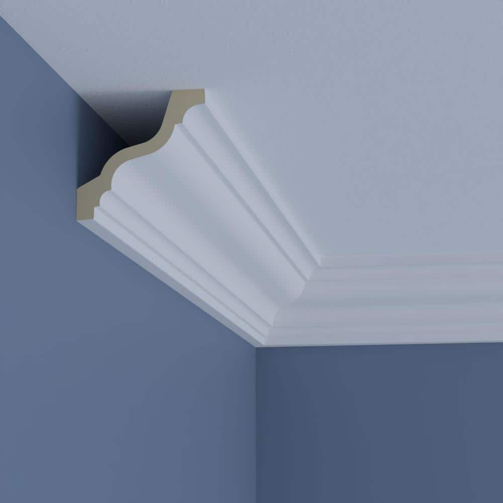 Ekena Millwork Harlington 4 in. D x 5.5 in. W x 96 in. L Polyurethane Crown Moulding