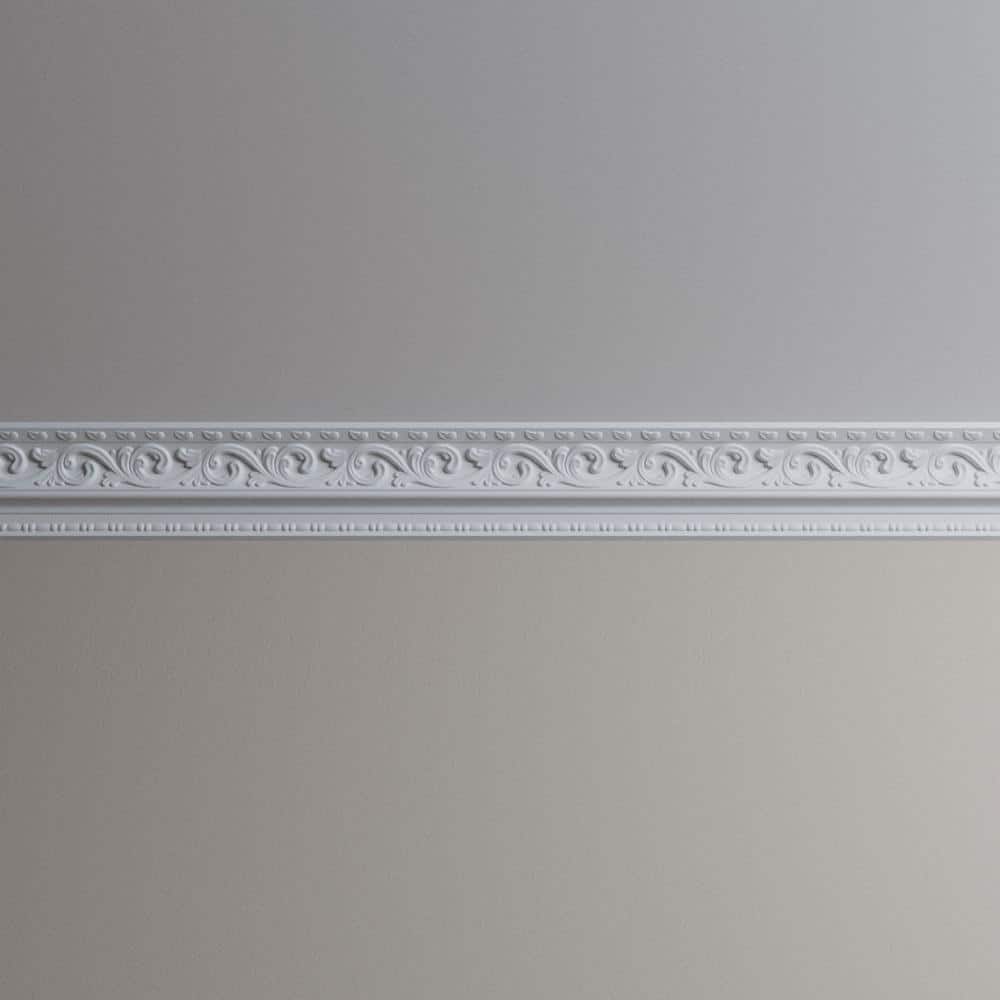 Ekena Millwork Madeline 4 in. D x 5.625 in. W x 96 in. L Polyurethane Crown Moulding
