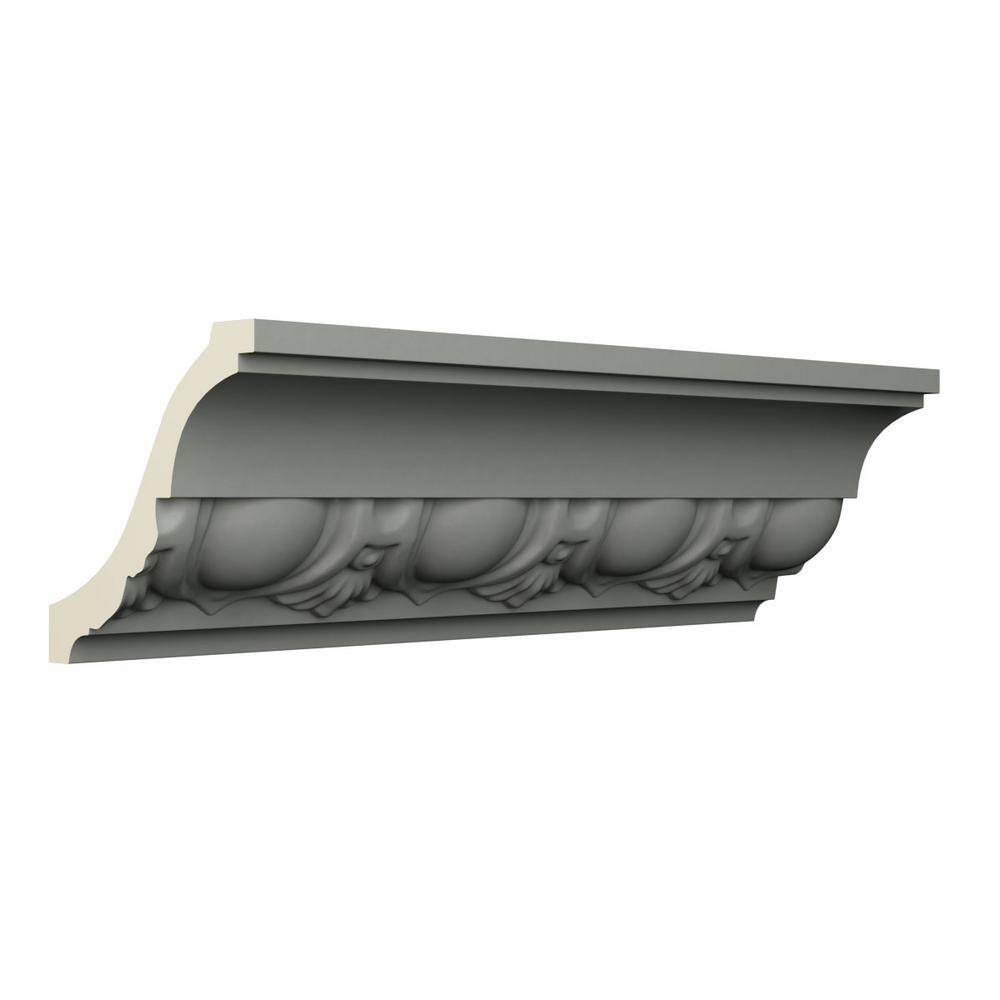 Ekena Millwork Vanessa 4 in. D x 5.625 in. W x 96 in. L Polyurethane Crown Moulding