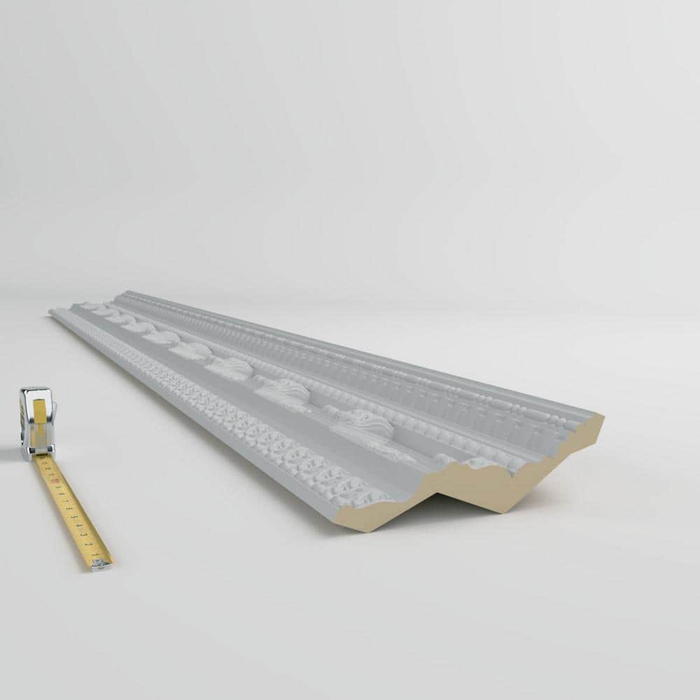 Ekena Millwork Leighton 6.75 in. D x 8.375 in. W x 96 in. L Polyurethane Crown Moulding