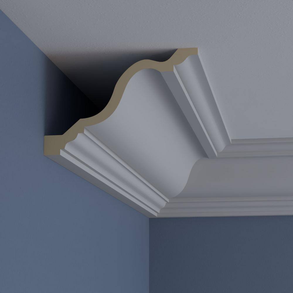 Ekena Millwork 7-7/8 in. x 5-1/4 in. x 94-1/2 in. Polyurethane Jackson Crown Moulding