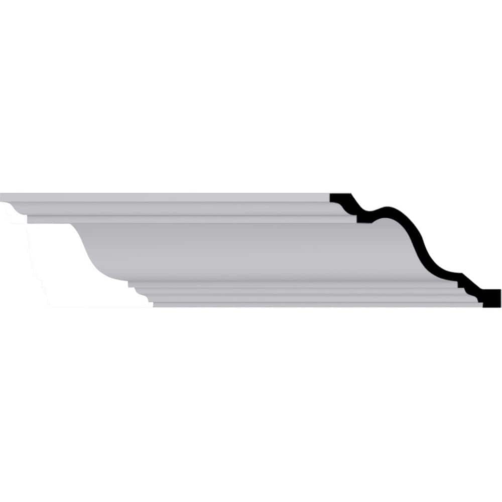 Ekena Millwork 7-7/8 in. x 5-1/4 in. x 94-1/2 in. Polyurethane Jackson Crown Moulding
