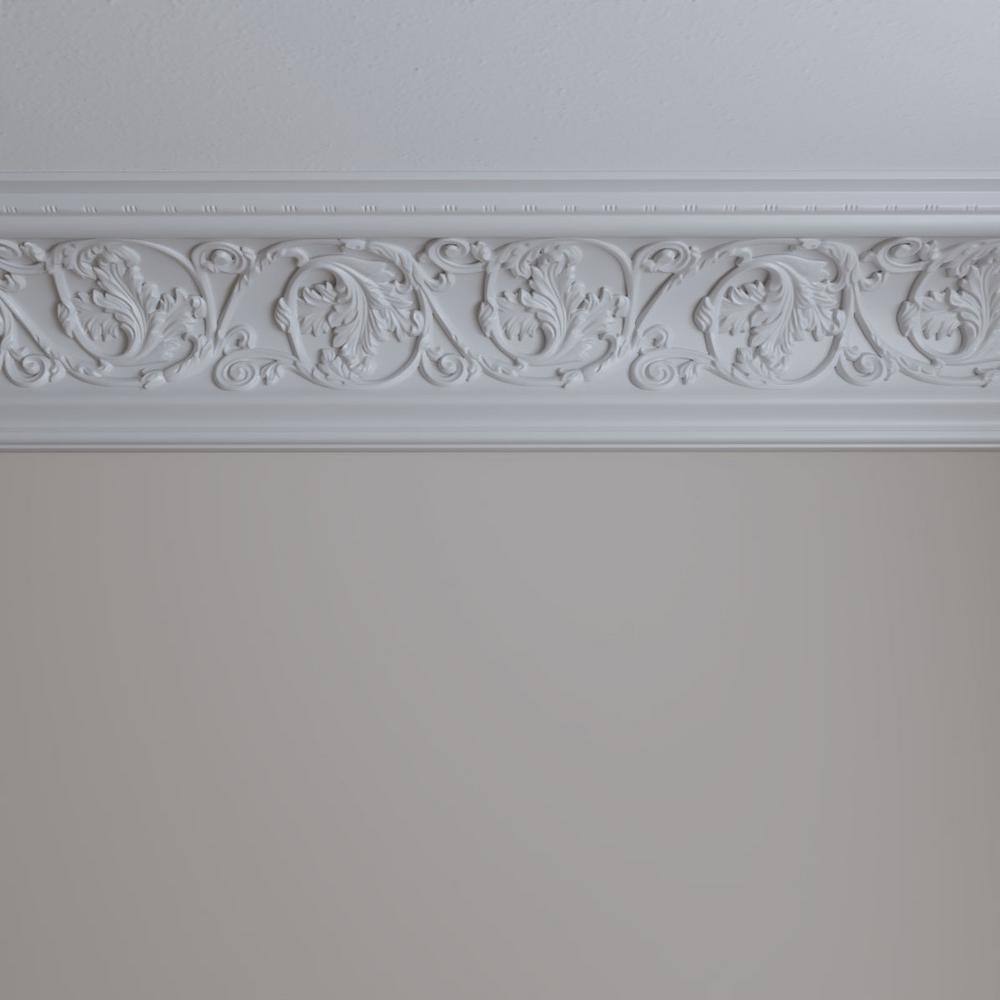 Ekena Millwork 9 in. x 7-3/4 in. x 94-1/2 in. Polyurethane Neuveau Crown Moulding