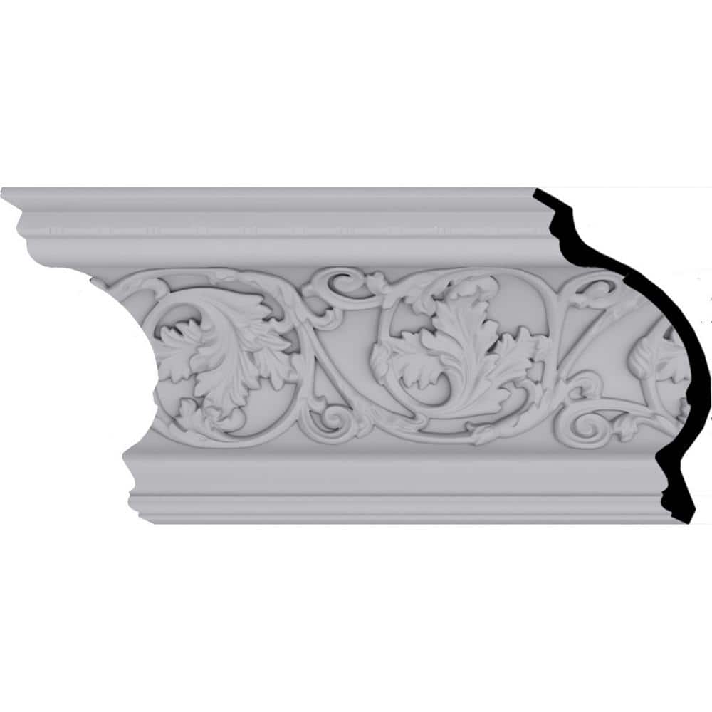 Ekena Millwork 9 in. x 7-3/4 in. x 94-1/2 in. Polyurethane Neuveau Crown Moulding