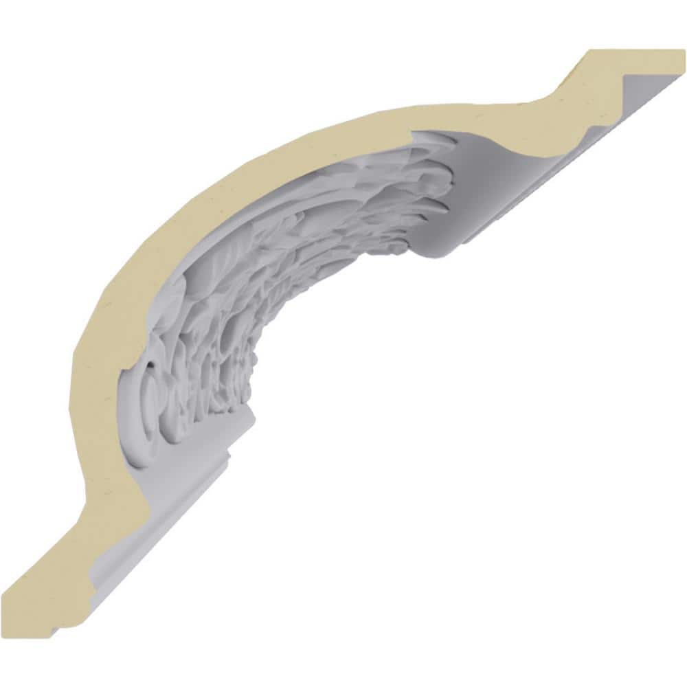 Ekena Millwork 9 in. x 7-3/4 in. x 94-1/2 in. Polyurethane Neuveau Crown Moulding