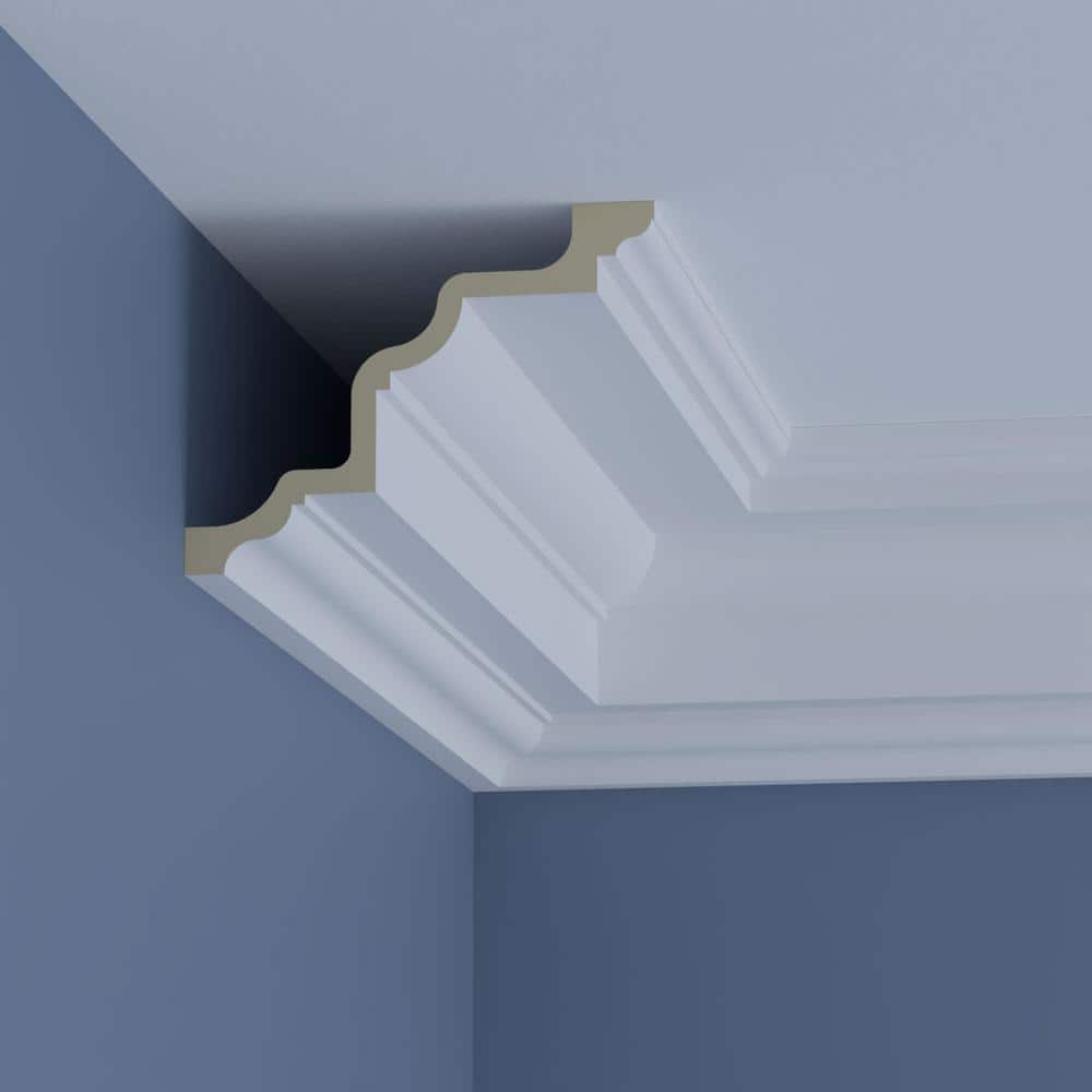 Ekena Millwork Ethan 9.625 in. D x 12 in. W x 96 in. L Polyurethane Crown Moulding