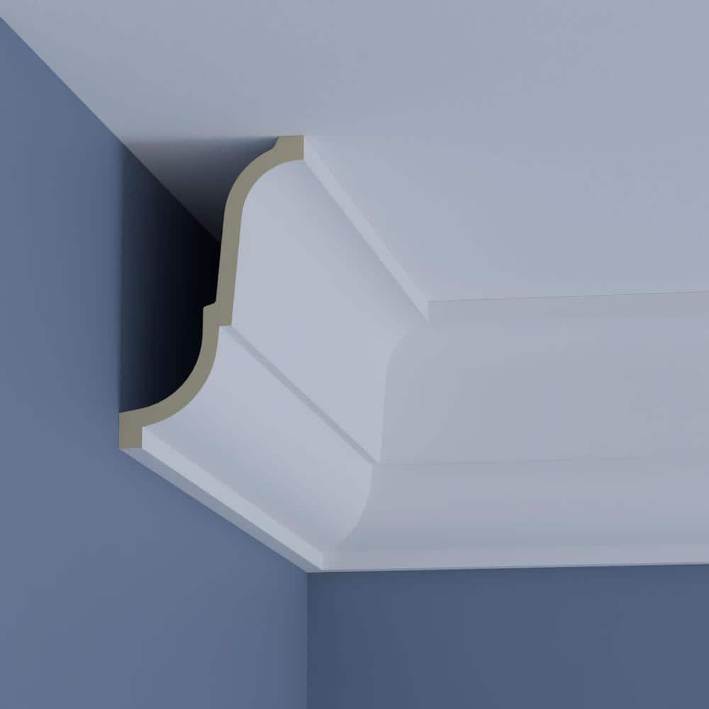 Ekena Millwork Iris 6.25 in. D x 9.75 in. W x 96 in. L Polyurethane Crown Moulding