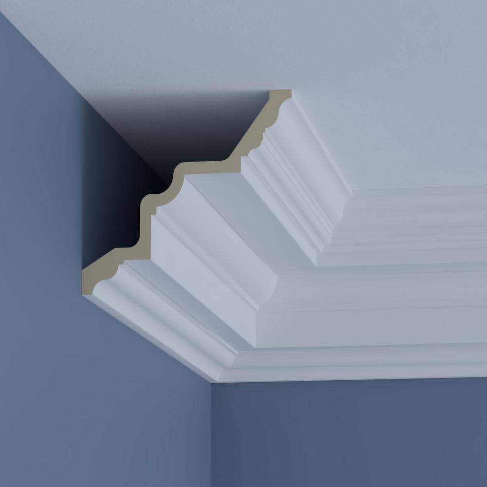 Ekena Millwork Domingo 9.625 in. D x 14.625 in. W x 96 in. L Polyurethane Crown Moulding