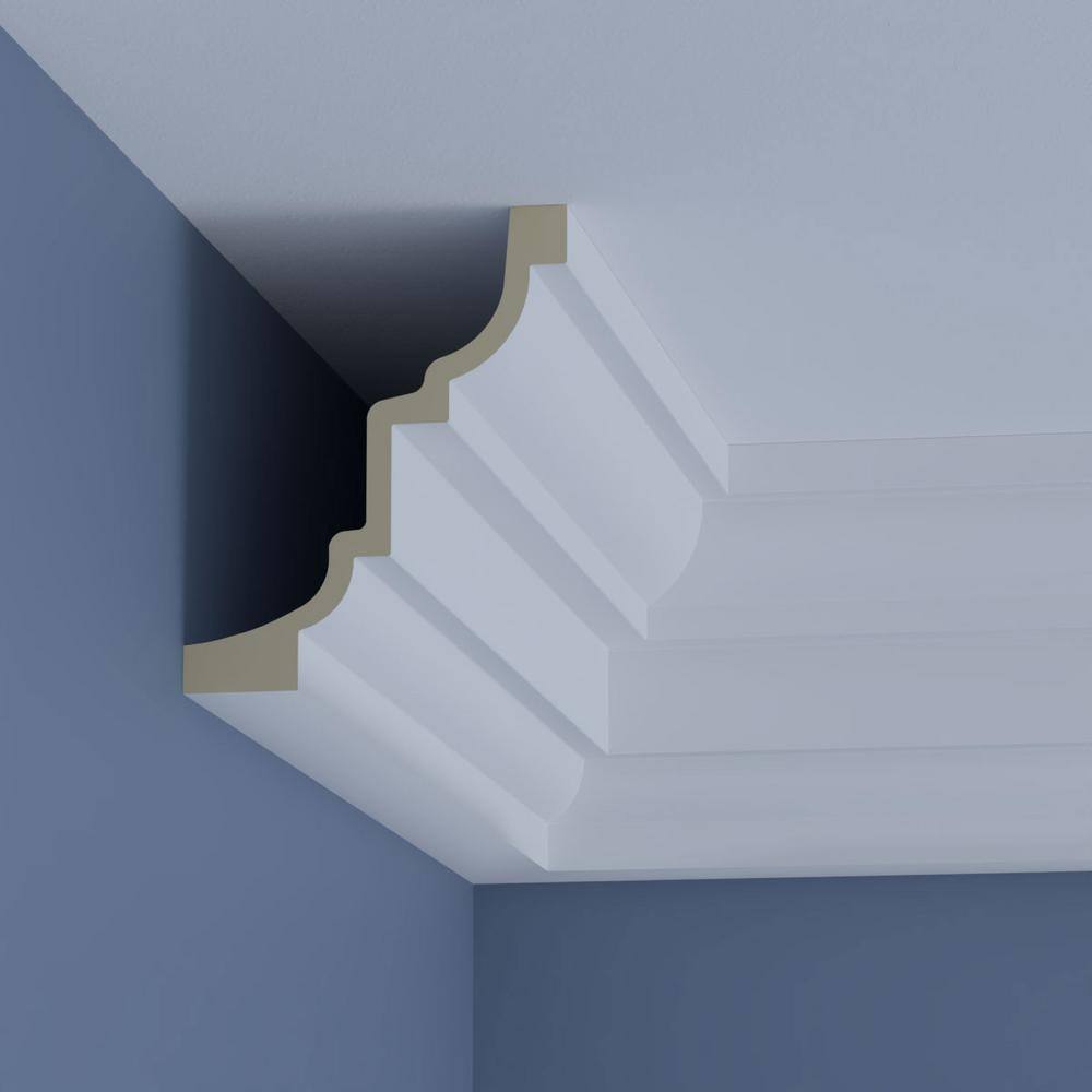 Ekena Millwork Henry 7.875 in. D x 12.625 in. W x 96 in. L Polyurethane Crown Moulding