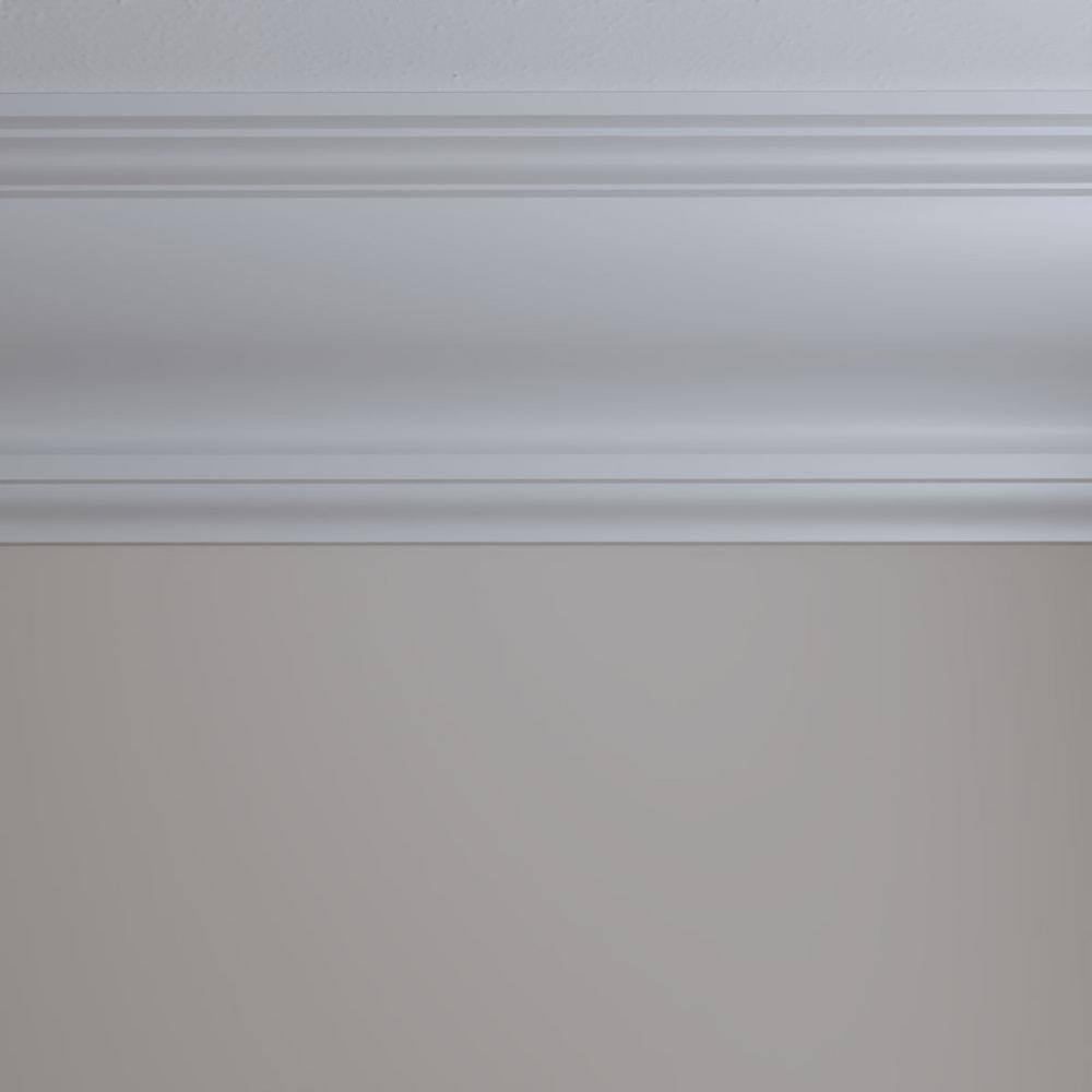 Ekena Millwork 13-3/4 in. x 9-7/8 in. x 94-1/2 in. Polyurethane Marseille Crown Moulding