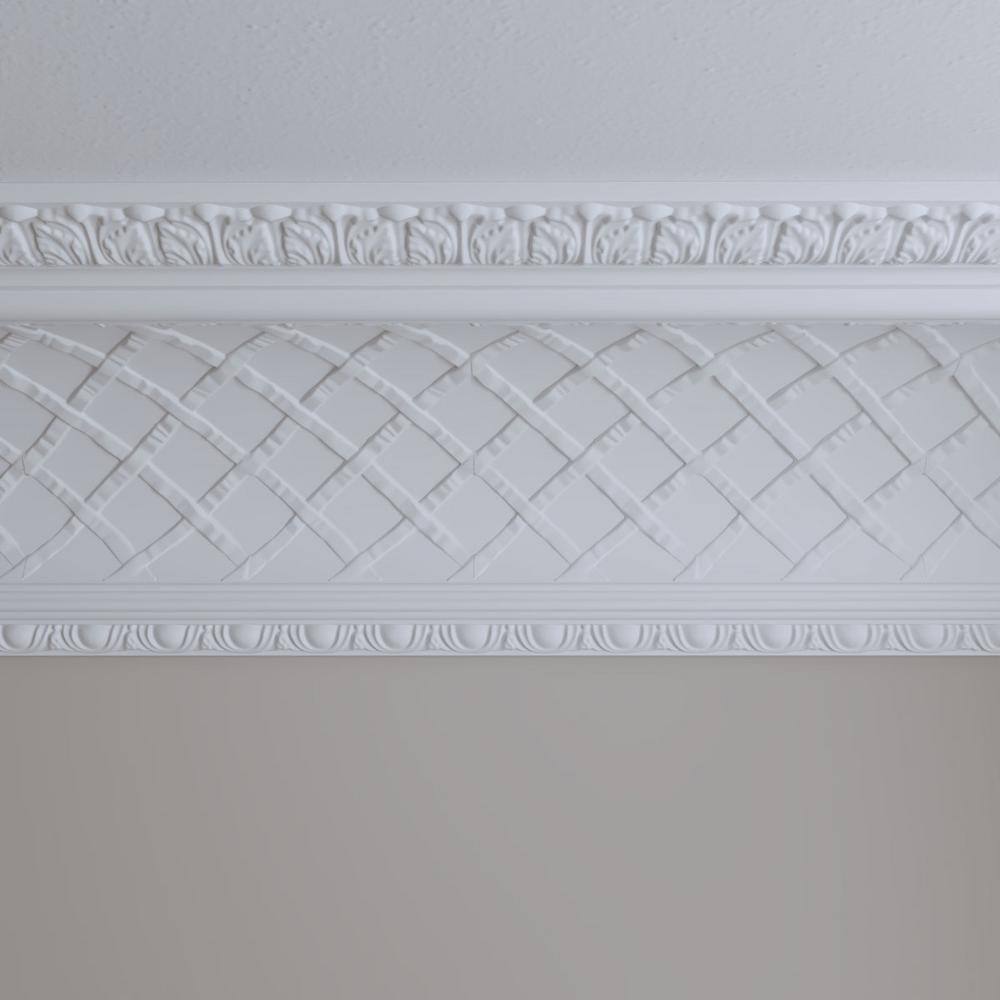Ekena Millwork 15-3/8 in. x 12 in. x 94-1/2 in. Polyurethane Brightton Crown Moulding