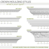 Ekena Millwork 15-3/8 in. x 12 in. x 94-1/2 in. Polyurethane Brightton Crown Moulding