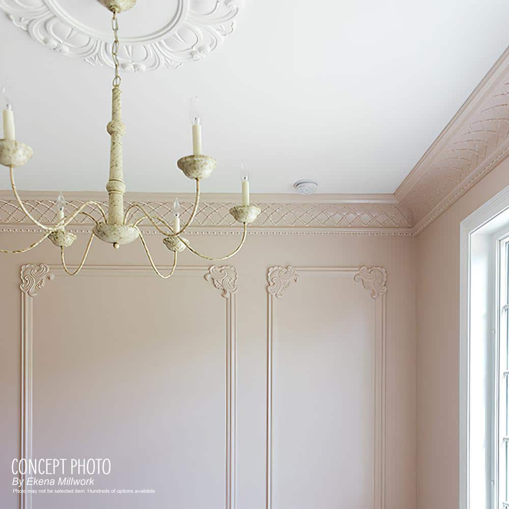 Ekena Millwork 15-3/8 in. x 12 in. x 94-1/2 in. Polyurethane Preston Crown Moulding