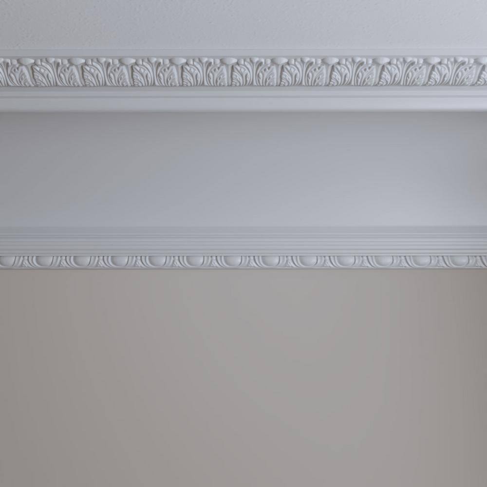 Ekena Millwork 15-3/8 in. x 12 in. x 94-1/2 in. Polyurethane Riley Crown Moulding