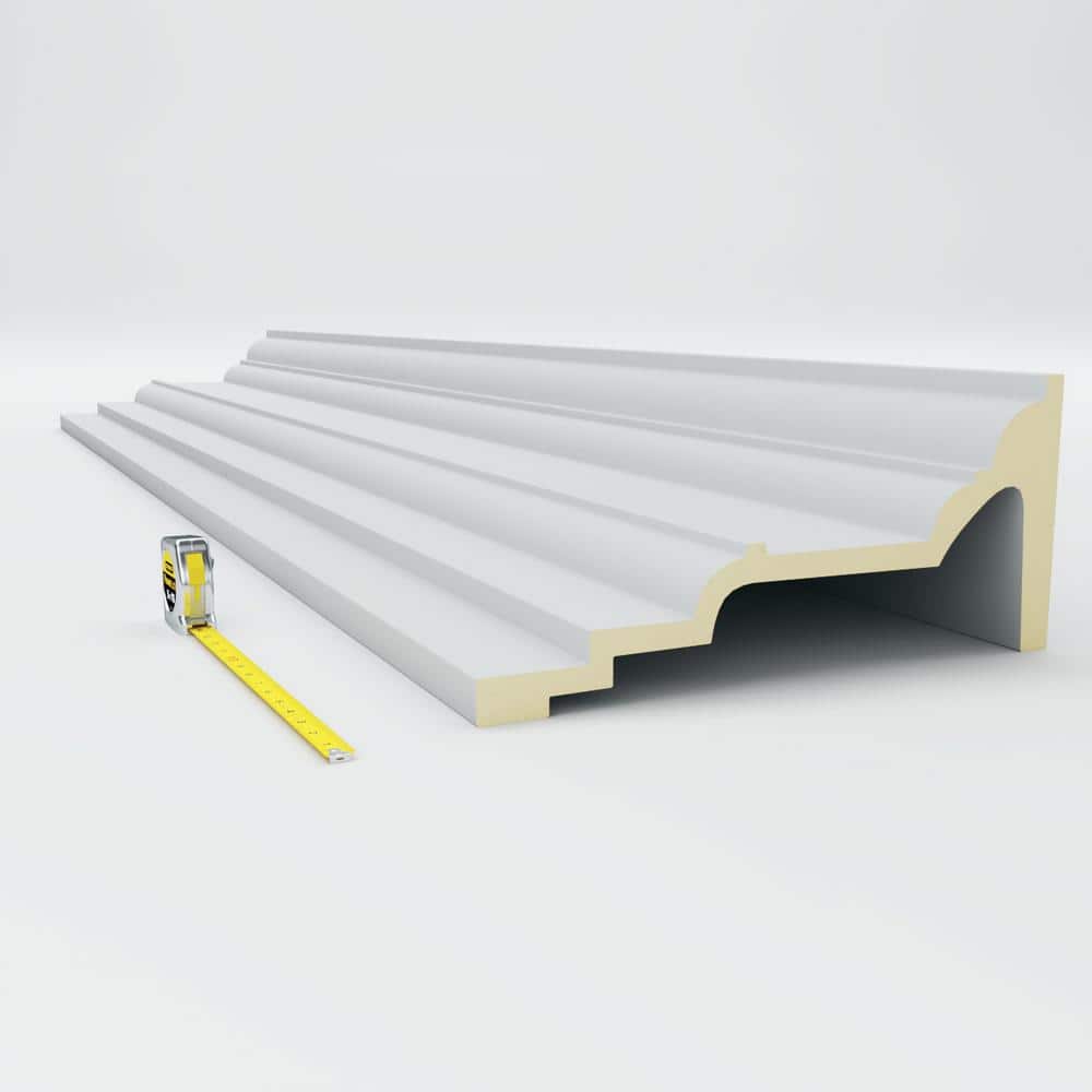 Ekena Millwork Traditional Massive Smooth 8.375 in. D x 8.375 in. W x 94.5 in. L Polyurethane Crown Moulding