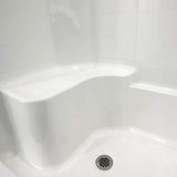 Ella Classic-SA 37 in. x 48 in. x 80 in. 1-Piece Low-Threshold Shower Stall Kit in White with Molded Seat, Center Drain