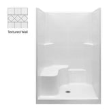 Ella Classic-SA 37 in. x 48 in. x 80 in. 1-Piece Low-Threshold Shower Stall Kit in White with Molded Seat, Center Drain